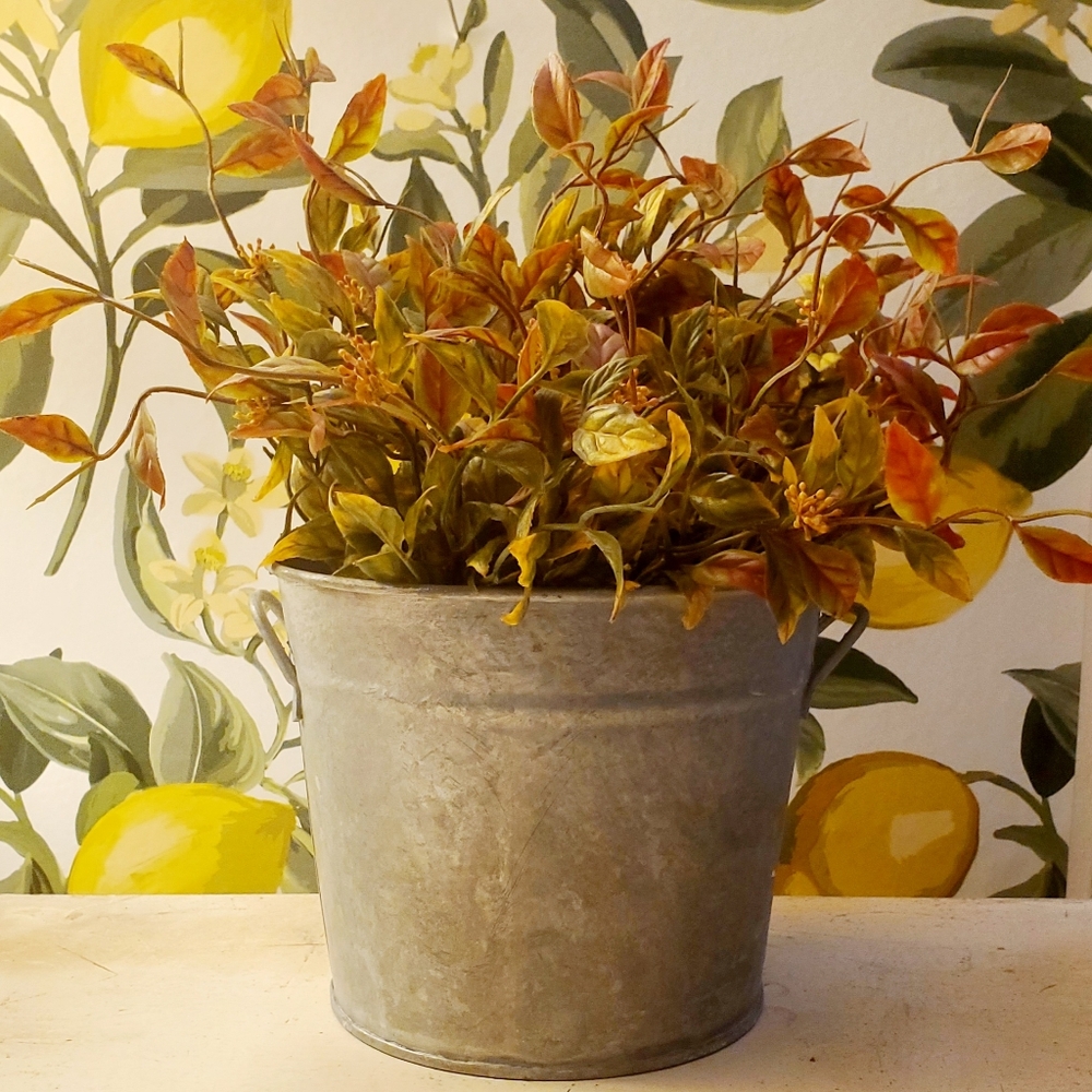 Vintage Galvanized Bucket Decor